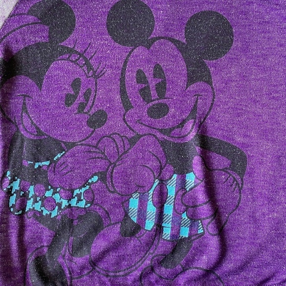 Disney Parks Authentic Women's Purple Mickey + Minnie Mouse Light Sweater Top XS - Picture 6 of 10